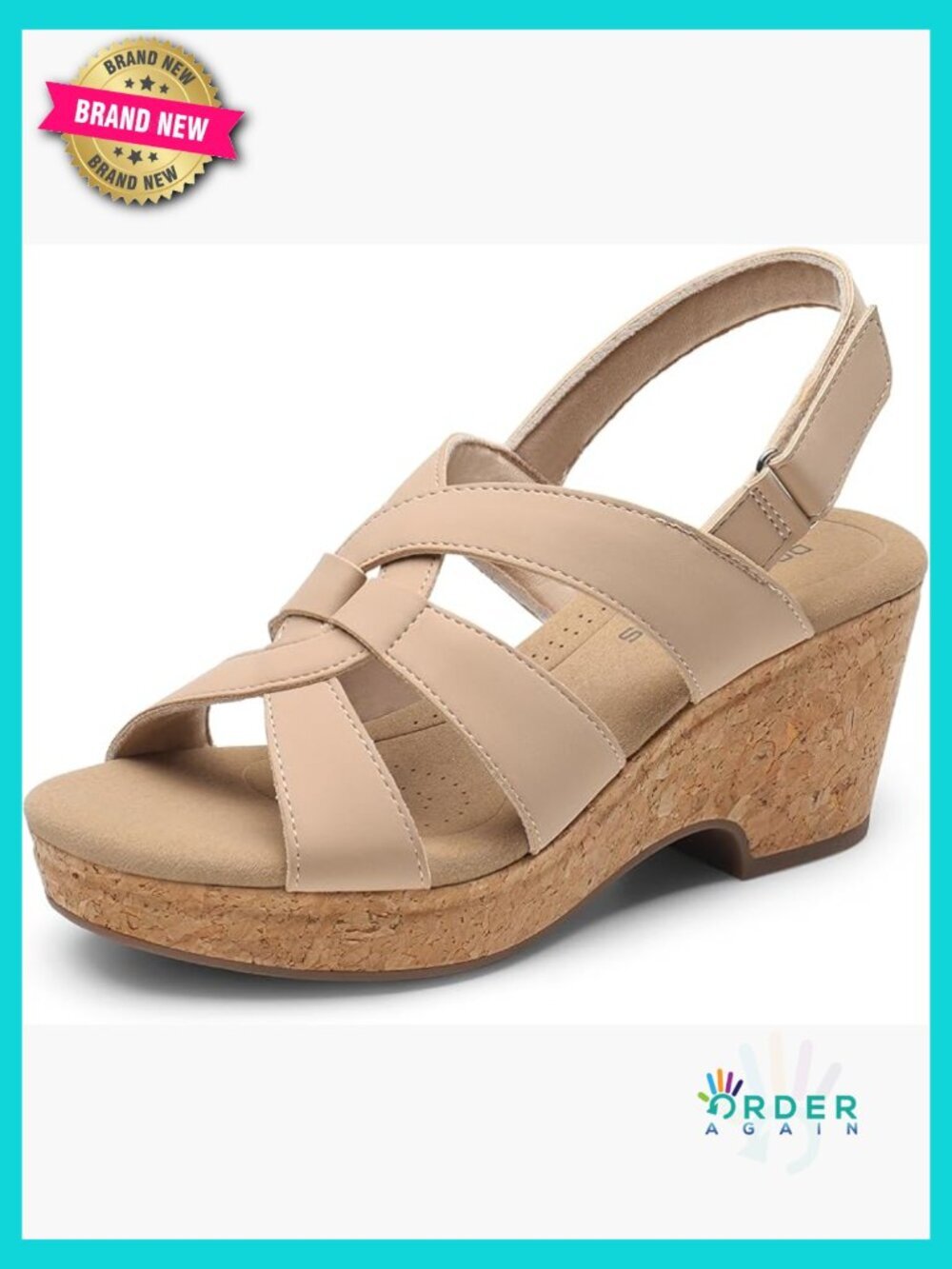 Strappy Wedge Sandals Platform Dressy Cork Heel Comfortable Open Toe